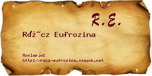 Rácz Eufrozina névjegykártya